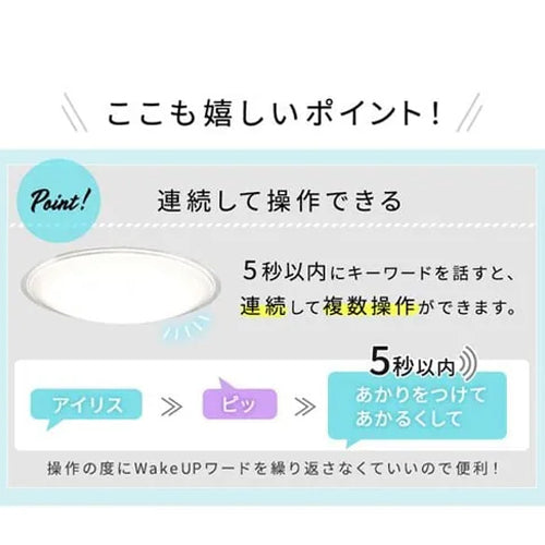 アイリスオーヤマ(IRIS OHYAMA) φ580x120mm LEDシーリングライト(音声操作/6畳用) CL6DL-5.11CFV