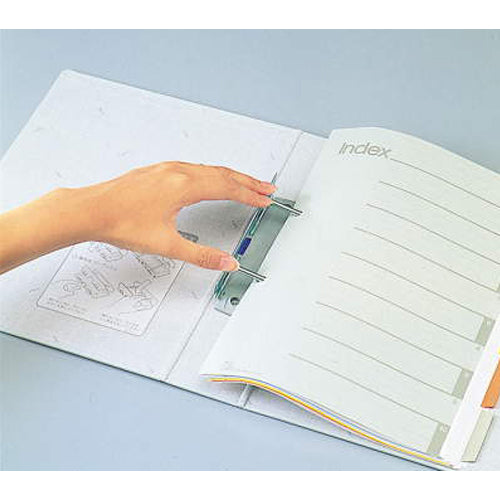 ライオン事務器(LION) A4/S型 両開きパイプ式ファイル(600枚/ブルー) 11286