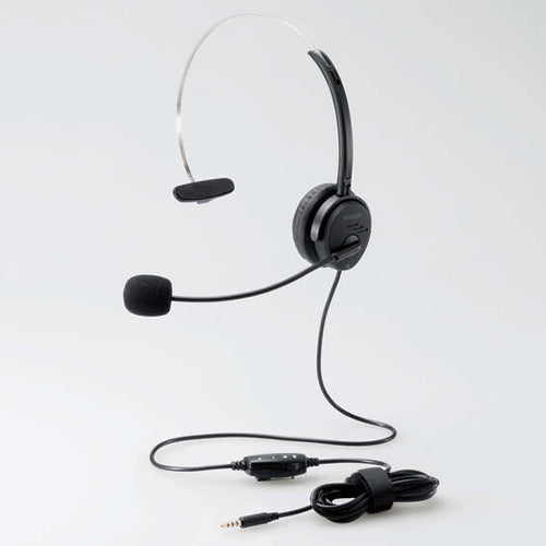 エレコム 4極ミニプラグヘッドセット(オーバーヘッドタイプ/片耳) HS-HP29TBK