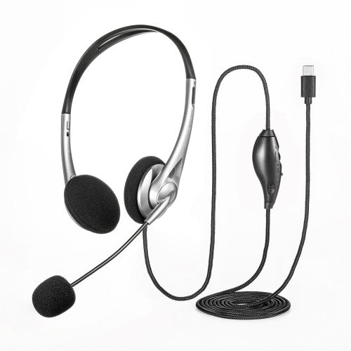 サンワサプライ 1.8m USBヘッドセット(Type C 単一指向性マイク) MM-HSTC03SV
