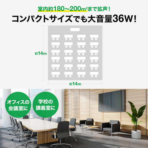 サンワサプライ ワイヤレスマイク付き拡声器スピーカー(充電式 MM-SPAMP17