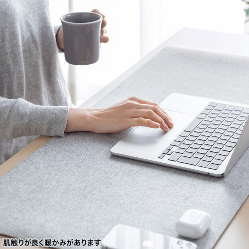 サンワサプライ 400x900mm デスクマット(フェルト・灰) MPD-FLT1GY