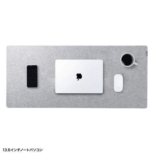 サンワサプライ 400x900mm デスクマット(フェルト・灰) MPD-FLT1GY