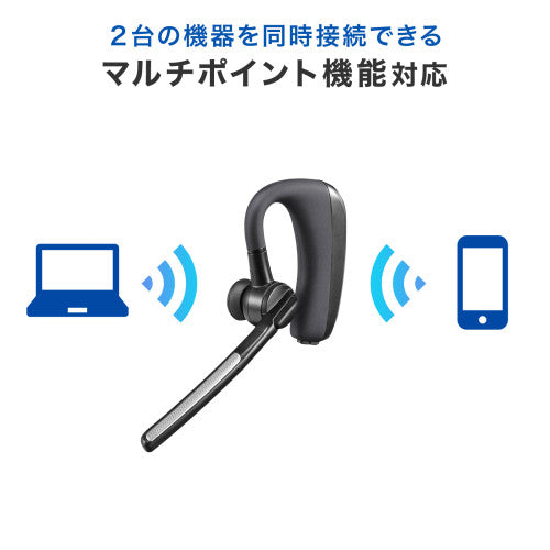 サンワサプライ 耳かけ式ヘッドセット(ワイヤレス) MM-BTMH68BK