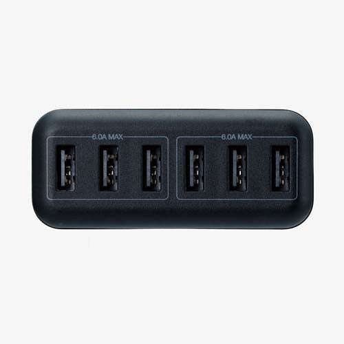 エレコム AC100-240V USB充電器(PD60W/TypeAx6) MPA-ACD03BK