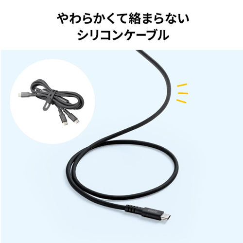 サンワサプライ 1.2m USBケーブル(C-CC/2.0/PD100W対応) KU-CCP100D12BK