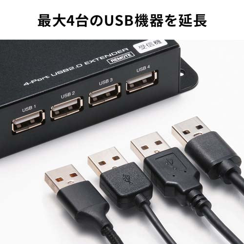サンワサプライ USB2.0エクステンダーセット(4ポート/50m) USB-EXSET6