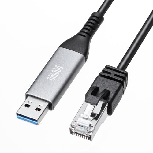 サンワサプライ 1.0m USBケーブル(A-LAN/CAT6) KB-SL6ALAN01BK