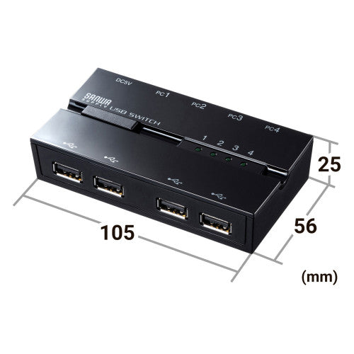 サンワサプライ USB2.0 USB切替器(4回路/ハブ/マグネット付) SW-US44HMG