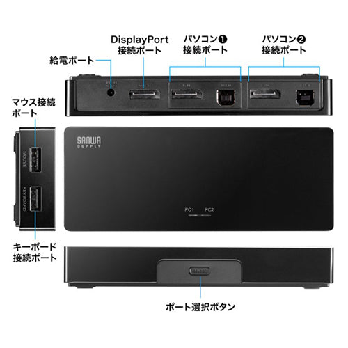 サンワサプライ パソコン切替器(DisplayPort) SW-KVM2DPUUS