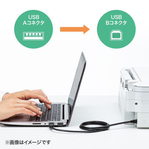 サンワサプライ 2.0m USBケーブル(A-B/2.0対応/金メッキ/黒) KU20-2BKHK2