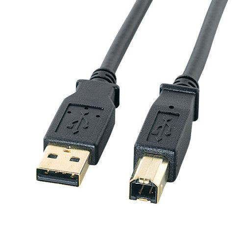 サンワサプライ 2.0m USBケーブル(A-B/2.0対応/金メッキ/黒) KU20-2BKHK2