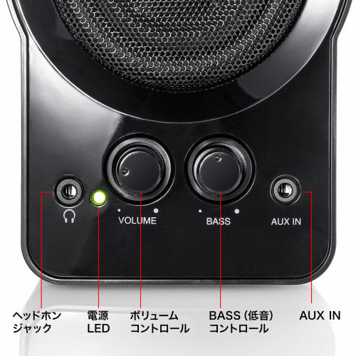 サンワサプライ 98x 97x208mm スピーカー(ハイパワー) MM-SPL19UBK