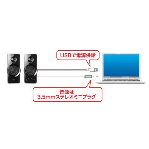 サンワサプライ 98x 97x208mm スピーカー(ハイパワー) MM-SPL19UBK