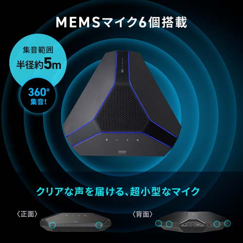 サンワサプライ 会議用スピーカーフォン(ワイヤレス/USB対応) MM-WLMSP2