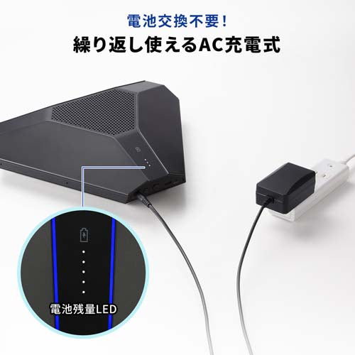 サンワサプライ 会議用スピーカーフォン(ワイヤレス/USB対応) MM-WLMSP2