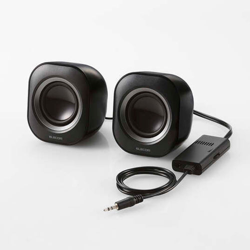 エレコム 72x74x82mm スピーカー(ブラック) MS-P08A2BK