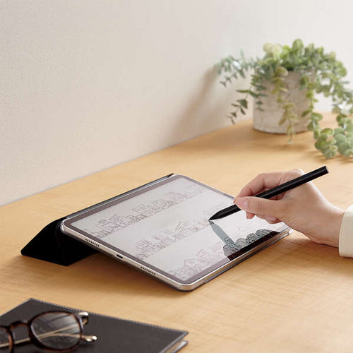 エレコム φ9.5x155mm ハイブリッドタッチペン(充電式) P-TPACSTHY01BK