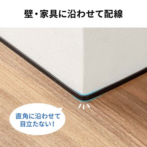 サンワサプライ 1 m フラットLANケーブル(CAT7/ブラック) KB-FLU7-01BK