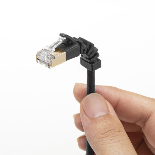 サンワサプライ 1.0m LANケーブル(CAT6A/4方向固定式) KB-T6ASYL-01BK