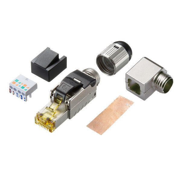 サンワサプライ LANケーブルコネクター(CAT6A対応/シールド付/L字) ADT-6ARJFSL