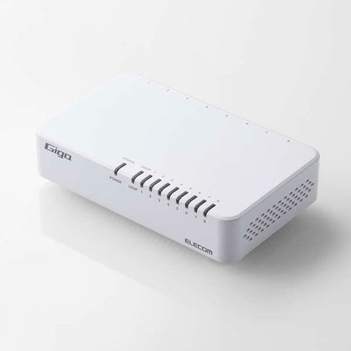 エレコム スイッチングハブ(ギガ対応/8ポート/プラスチック筐体) EHC-G08PA4-W