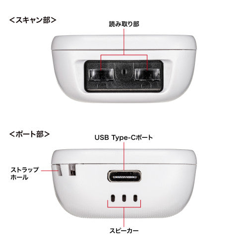 サンワサプライ 1次元バーコードリーダー(Bluetooh対応) BCR-BT1D8W