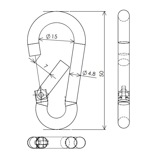 ESCO(エスコ) φ36mm/32kg カラビナフック(マグネット付) EA781GM-22