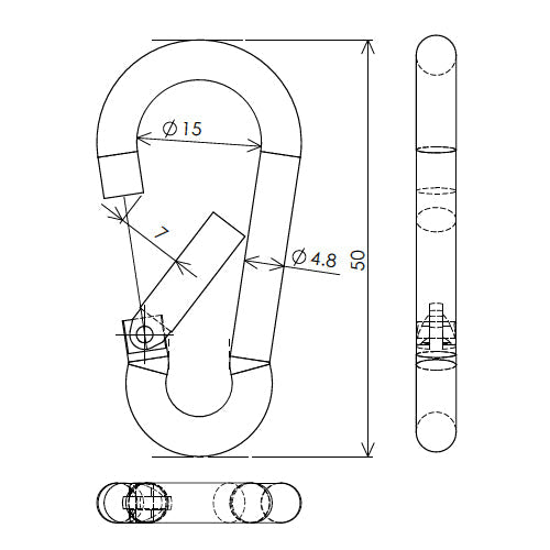 ESCO(エスコ) φ36mm/32kg カラビナフック(マグネット付) EA781GM-22