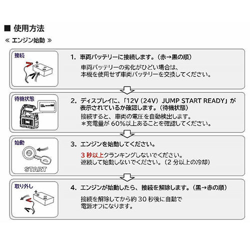 ESCO(エスコ) DC12V/24V 2000A ジャンプスターター EA812HF-7