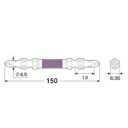 アネックスツール(Anex) #2x150mm 衝撃吸収ダイヤモンドスリムビット(1本) ADRS-2150