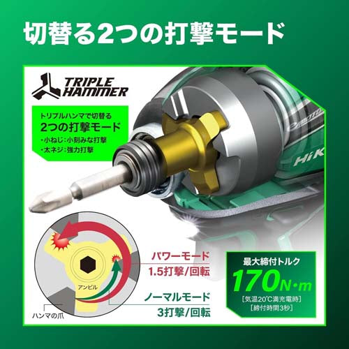 HiKOKI DC10.8V インパクトドライバー(充電式) WH12DCA(2JS)
