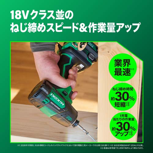 HiKOKI DC10.8V インパクトドライバー(充電式) WHP12DB(2JS)