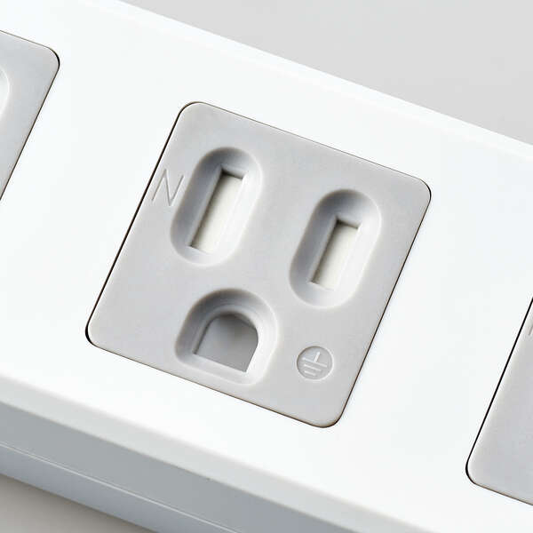 エレコム AC125V/15Ax2.5m タップ(4口・シャッター付) T-T1D-3425WH