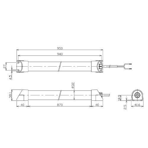 日機 AC100V/13W 照明灯/LED(防滴型) NLT4-40-AC-S(2M+P)
