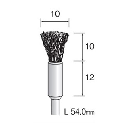ミニター 10mm /3.0mm軸 エンド型軸付ブラシ(ステンレス/10本) FC4573