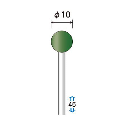 永興電機工業(E-FORCE) φ10mm/3mm軸 軸付フェルトバフ(酸化クロム) 7012313