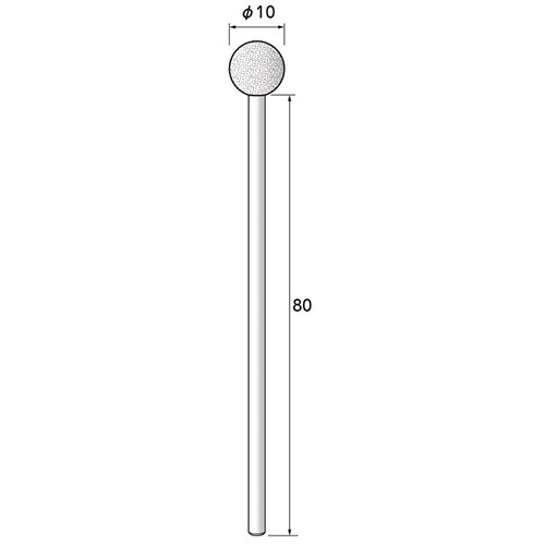 永興電機工業(E-FORCE) #100・ φ10mm/3mm軸 ロング軸付砥石(WA) 3A12084