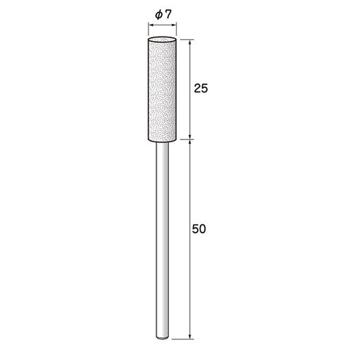 永興電機工業(E-FORCE) #100・ 7x25mm/3mm軸 ロング軸付砥石(WA) 3A12079