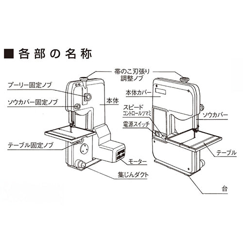 キソパワーツール AC100V/100W 卓上バンドソー 28170
