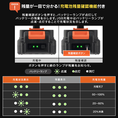 アイリスオーヤマ(IRIS OHYAMA) DC18V/2.0Ah 交換用バッテリー(タイプC給電) DBL1820C