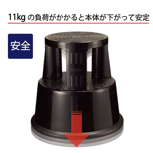 ESCO(エスコ) φ290xφ440x 435mm 踏台(樹脂製/キャスター付) EA903AL-61