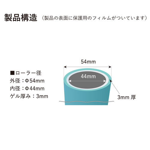 エクシール φ54x160mm ロールクリーナー(ウレタン/手袋・掌用) HR01-12002