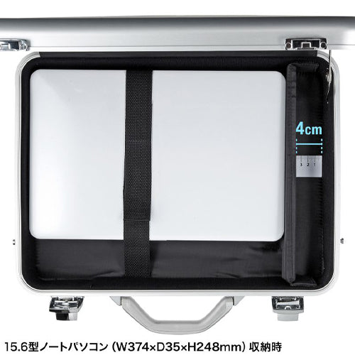 サンワサプライ 420x 90x303mm /内寸 ノートパソコンケース(アルミ) BAG-AL4N2