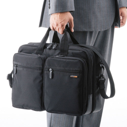 サンワサプライ 420x160x310mm 出張用ビジネスバッグ BAG-3WAY21BK