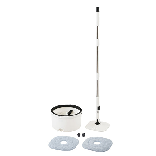 アイリスオーヤマ(IRIS OHYAMA) マイクロファイバー回転モップ(汚水分離式バケツ) KMT-CW