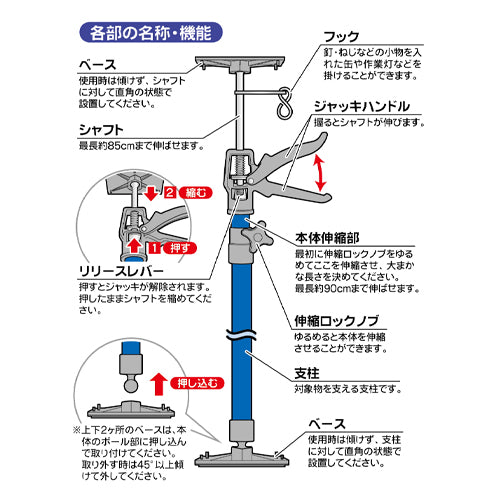 新潟精機 1150-2900mm 伸縮支え棒 SLG-290