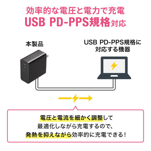 サンワサプライ AC100-240V USBPD充電器(1P/3A/黒/TypeC) ACA-PD91BK