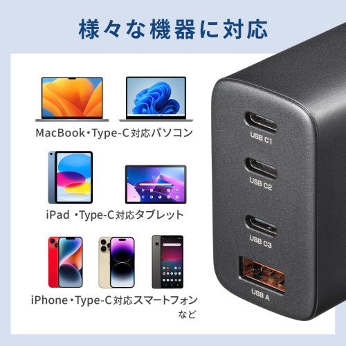 サンワサプライ AC100-240V USB充電器(USB PD) ACA-PD107BK
