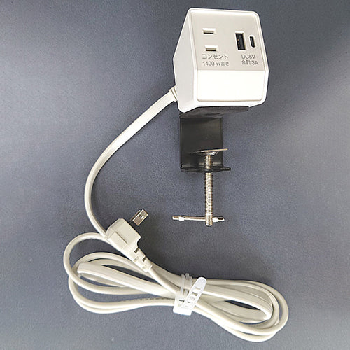 ESCO(エスコ) クランプ式タップ (USB typeA・C/黒) EA940CD-265